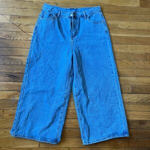 High waist wide leg crop jeans; size Large, SHEIN; unworn